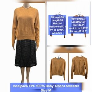 Incalpaca TPX 100% Baby Alpaca Sweater Size M